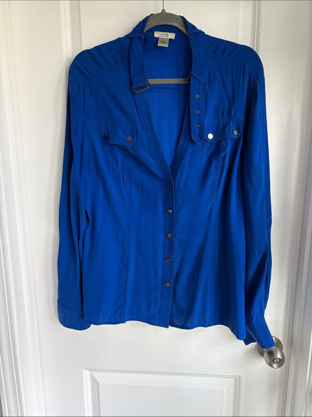 Cache Royal Blue Button-Front Shirt